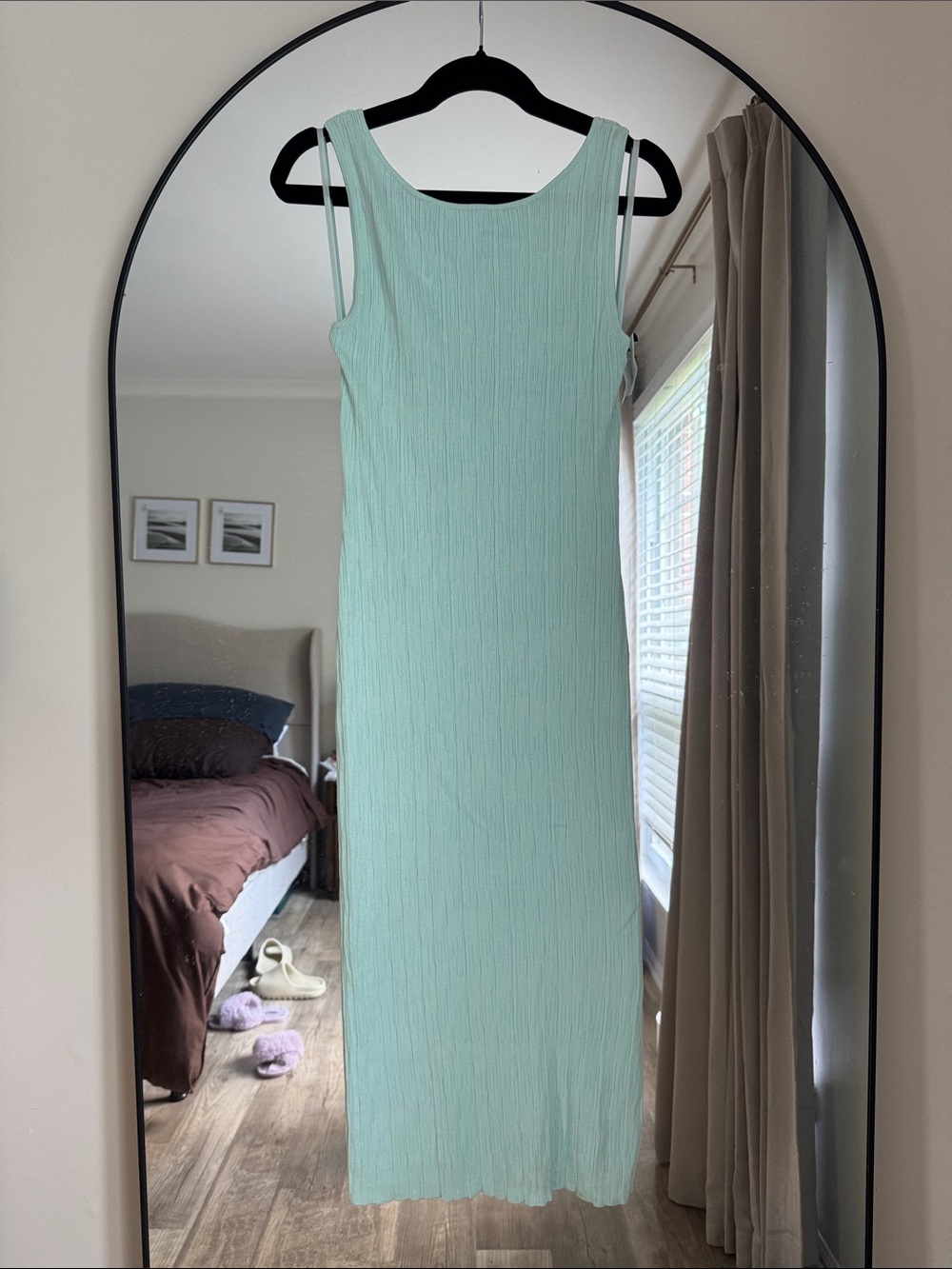 Sleeveless Mint Ribbed Maxi Dress